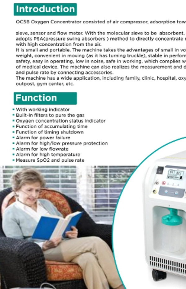 Madinain 5 Litre Oxygen Concentrator with SPO2 and Nebulizer